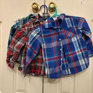 Lot of 3 boys Plaid Kids Shirt button down shirts